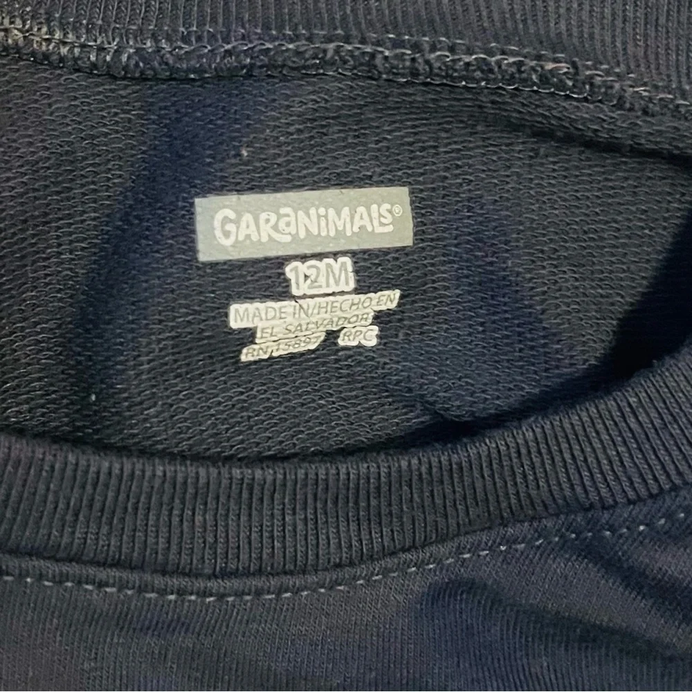 Garanimals French Terry graphic sweatshirt top slate gray Girls 12 Months